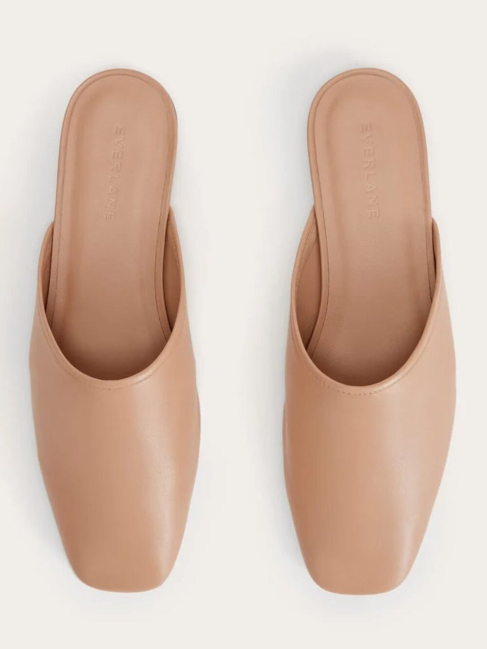 EVERLANE Women's Day Mule Soft Leather Flats Tan Slip On Minimalist Size 5 $148